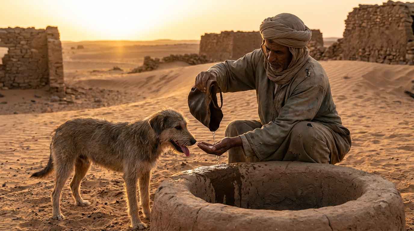 পরোপকারের মহিমা: একটি তৃষ্ণার্থ কুকুর ও জান্নাতের সুসংবাদ