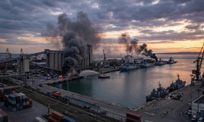 Russian Grain Terminals Damaged in Black Sea Drone Attack