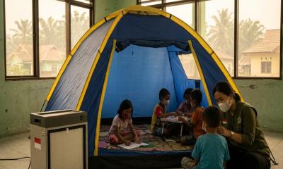 Indonesia NGOs open shelters for children amid wildfire smoke