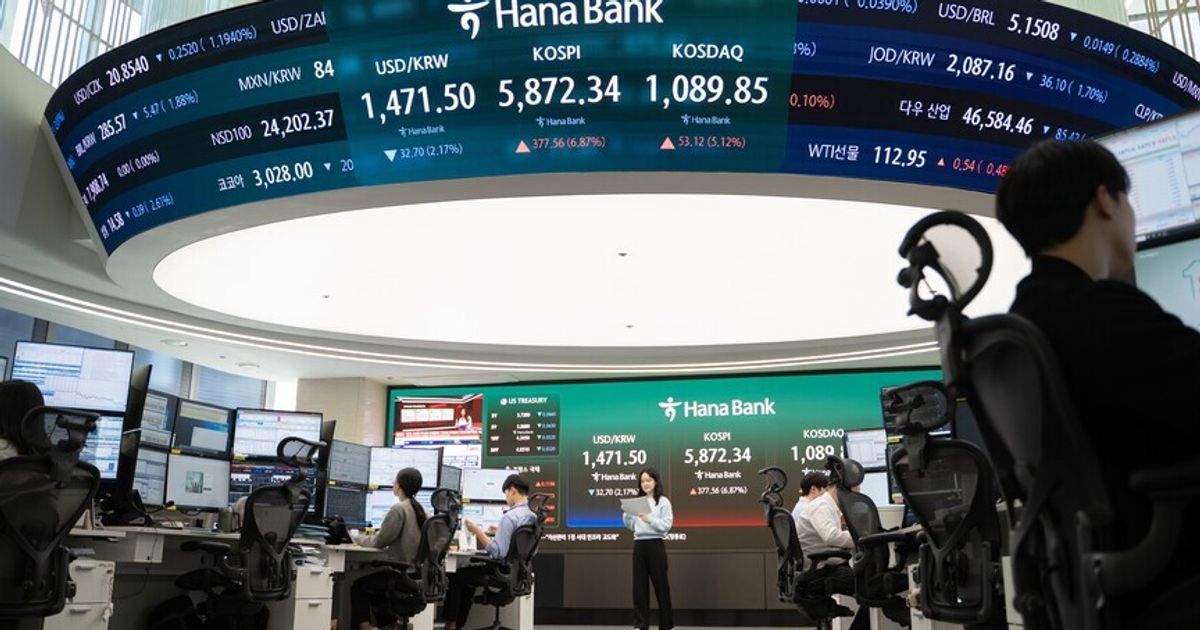 South Korean Shares Plunge as Circuit Breakers Halted Trading