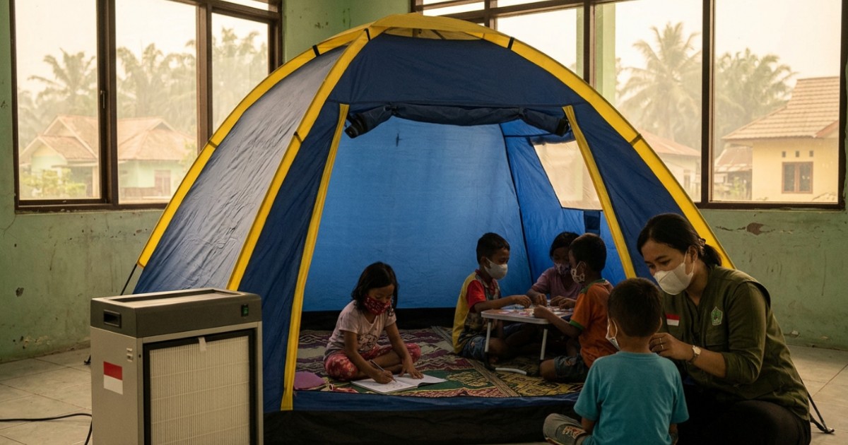 Indonesia NGOs open shelters for children amid wildfire smoke